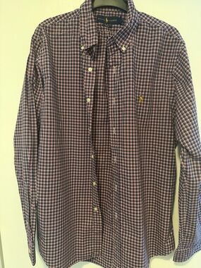 Ralph Lauren Men’s Navy & Red Checked Button-Down Shirt